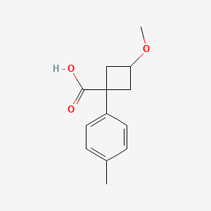 molecular formula C13H16O3 B13001084 3-Methoxy-1-p-tolyl-cyclobutanecarboxylic acid 