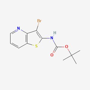 molecular formula C12H13BrN2O2S B13001117 Tert-butyl (3-bromothieno[3,2-b]pyridin-2-yl)carbamate CAS No. 1104630-94-5