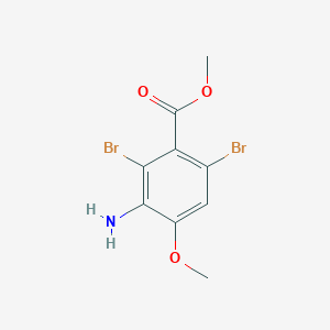 molecular formula C9H9Br2NO3 B13001125 Methyl 3-Amino-2,6-dibromo-4-methoxybenzoate 