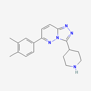 molecular formula C18H21N5 B13001163 6-(3,4-Dimethylphenyl)-3-(piperidin-4-yl)-[1,2,4]triazolo[4,3-b]pyridazine 