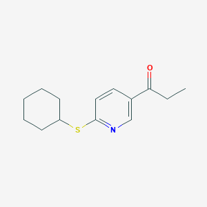 molecular formula C14H19NOS B13001164 1-(6-(Cyclohexylthio)pyridin-3-yl)propan-1-one 