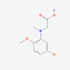 molecular formula C10H12BrNO3 B13001192 2-((5-Bromo-2-methoxyphenyl)(methyl)amino)acetic acid 