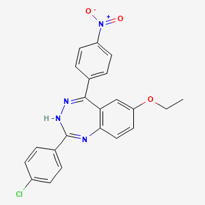 molecular formula C22H17ClN4O3 B13001204 2-(4-Chlorophenyl)-7-ethoxy-5-(4-nitrophenyl)-3H-benzo[e][1,2,4]triazepine 