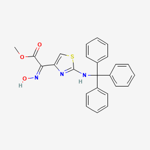 molecular formula C25H21N3O3S B13001242 (Z)-Methyl2-(hydroxyimino)-2-(2-(tritylamino)thiazol-4-yl)acetate 