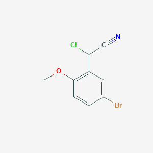 molecular formula C9H7BrClNO B13001258 2-(5-Bromo-2-methoxyphenyl)-2-chloroacetonitrile 