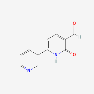 molecular formula C11H8N2O2 B13001279 6-Oxo-1,6-dihydro-[2,3'-bipyridine]-5-carbaldehyde 