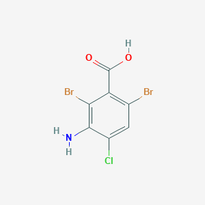 molecular formula C7H4Br2ClNO2 B13001347 3-Amino-2,6-dibromo-4-chlorobenzoic acid 