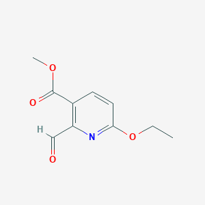 molecular formula C10H11NO4 B13001383 Methyl 6-ethoxy-2-formylnicotinate 