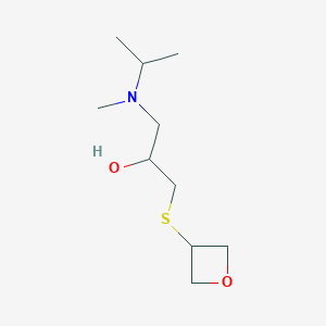 molecular formula C10H21NO2S B13001411 1-[Methyl(propan-2-yl)amino]-3-(oxetan-3-ylsulfanyl)propan-2-ol 