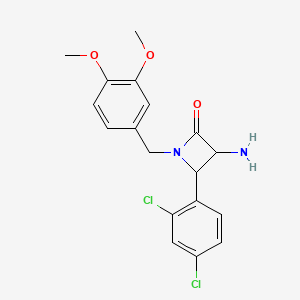 3-Amino-4-(2,4-dichlorophenyl)-1-(3,4-dimethoxybenzyl)azetidin-2-one