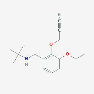 molecular formula C16H23NO2 B13001438 N-(3-Ethoxy-2-(prop-2-yn-1-yloxy)benzyl)-2-methylpropan-2-amine 