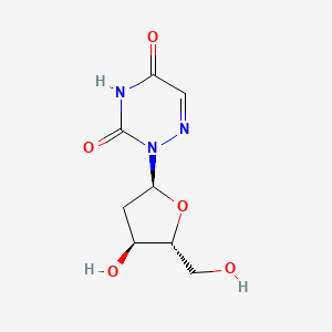 molecular formula C8H11N3O5 B13001466 2-((2S,4S,5R)-4-Hydroxy-5-(hydroxymethyl)tetrahydrofuran-2-yl)-1,2,4-triazine-3,5(2H,4H)-dione 