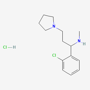 molecular formula C14H22Cl2N2 B13001518 1-(2-Chlorophenyl)-N-methyl-3-(pyrrolidin-1-yl)propan-1-amine hydrochloride 