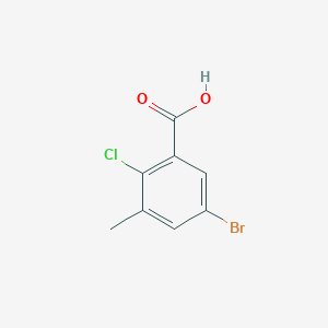 molecular formula C8H6BrClO2 B13001524 5-Bromo-2-chloro-3-methylbenzoic acid 