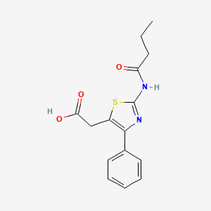 molecular formula C15H16N2O3S B13001545 2-(2-Butyramido-4-phenylthiazol-5-yl)acetic acid 