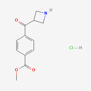 molecular formula C12H14ClNO3 B13001558 Methyl 4-(azetidine-3-carbonyl)benzoate hydrochloride 