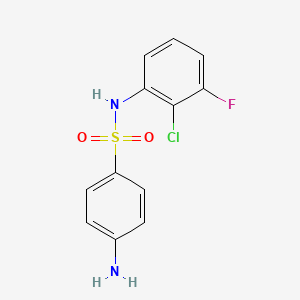 molecular formula C12H10ClFN2O2S B13001566 4-amino-N-(2-chloro-3-fluorophenyl)benzenesulfonamide 