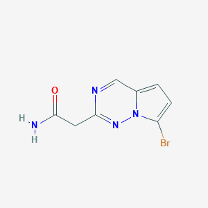 molecular formula C8H7BrN4O B13001573 2-{7-Bromopyrrolo[2,1-f][1,2,4]triazin-2-yl}acetamide 