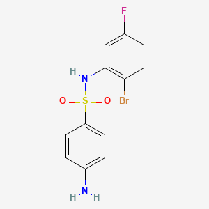 molecular formula C12H10BrFN2O2S B13001608 4-amino-N-(2-bromo-5-fluorophenyl)benzenesulfonamide 