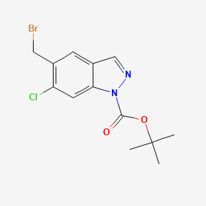 molecular formula C13H14BrClN2O2 B13001638 tert-butyl 5-(bromomethyl)-6-chloro-1H-indazole-1-carboxylate CAS No. 1638768-03-2