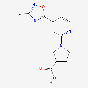 1-(4-(3-Methyl-1,2,4-oxadiazol-5-yl)pyridin-2-yl)pyrrolidine-3-carboxylic acid