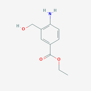 molecular formula C10H13NO3 B13001671 Ethyl 4-amino-3-(hydroxymethyl)benzoate 