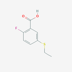 molecular formula C9H9FO2S B13001695 5-(Ethylthio)-2-fluorobenzoic acid 