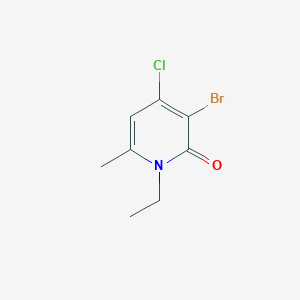 molecular formula C8H9BrClNO B13001699 3-Bromo-4-chloro-1-ethyl-6-methylpyridin-2(1H)-one 