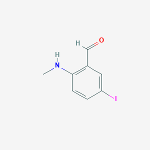 molecular formula C8H8INO B13001718 5-Iodo-2-(methylamino)benzaldehyde 