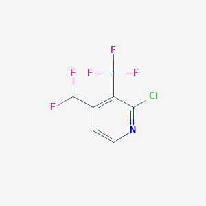 molecular formula C7H3ClF5N B13001742 2-Chloro-4-(difluoromethyl)-3-(trifluoromethyl)pyridine 