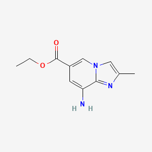 molecular formula C11H13N3O2 B13001755 Ethyl 8-amino-2-methylimidazo[1,2-a]pyridine-6-carboxylate 