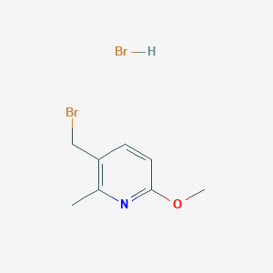 molecular formula C8H11Br2NO B13001766 3-(Bromomethyl)-6-methoxy-2-methylpyridine hydrobromide 