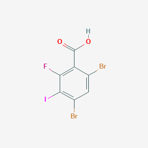 molecular formula C7H2Br2FIO2 B13001774 4,6-Dibromo-2-fluoro-3-iodobenzoic acid 