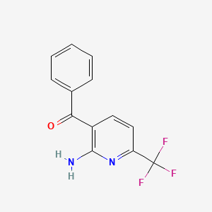 molecular formula C13H9F3N2O B13001841 (2-Amino-6-(trifluoromethyl)pyridin-3-yl)(phenyl)methanone 