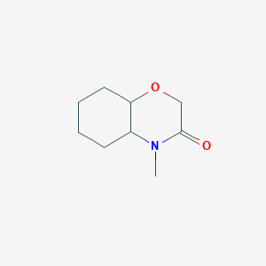 molecular formula C9H15NO2 B13001844 4-Methylhexahydro-2H-benzo[b][1,4]oxazin-3(4H)-one 