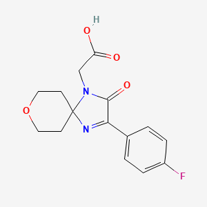 2-(3-(4-Fluorophenyl)-2-oxo-8-oxa-1,4-diazaspiro[4.5]dec-3-en-1-yl)acetic acid