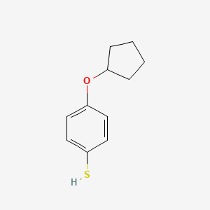 molecular formula C11H14OS B13001857 4-(Cyclopentyloxy)benzenethiol 