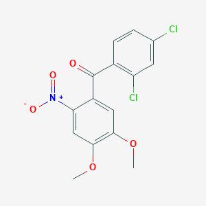 molecular formula C15H11Cl2NO5 B13001870 (2,4-Dichlorophenyl)(4,5-dimethoxy-2-nitrophenyl)methanone 