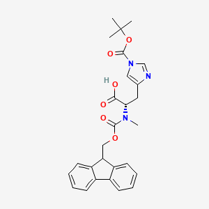 molecular formula C27H29N3O6 B13001881 Fmoc-N-Me-His(Boc)-OH 