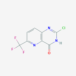 molecular formula C8H3ClF3N3O B13001916 2-Chloro-6-(trifluoromethyl)pyrido[3,2-d]pyrimidin-4(3H)-one 