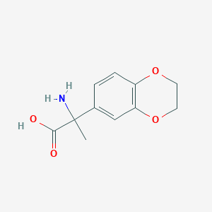 molecular formula C11H13NO4 B13001982 2-Amino-2-(2,3-dihydrobenzo[b][1,4]dioxin-6-yl)propanoic acid 