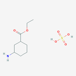 molecular formula C9H19NO6S B13001991 Ethyl 3-aminocyclohexanecarboxylate sulfate 