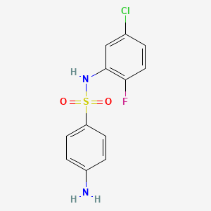 molecular formula C12H10ClFN2O2S B13002014 4-amino-N-(5-chloro-2-fluorophenyl)benzenesulfonamide 