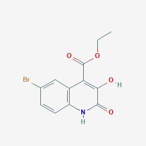 molecular formula C12H10BrNO4 B13002047 Ethyl 6-bromo-3-hydroxy-2-oxo-1,2-dihydroquinoline-4-carboxylate 