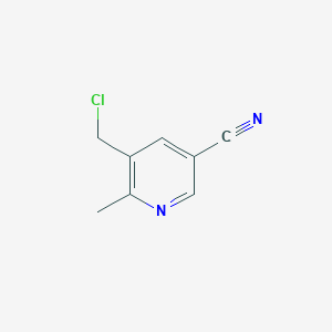 molecular formula C8H7ClN2 B13002057 5-(Chloromethyl)-6-methylnicotinonitrile CAS No. 1260670-17-4