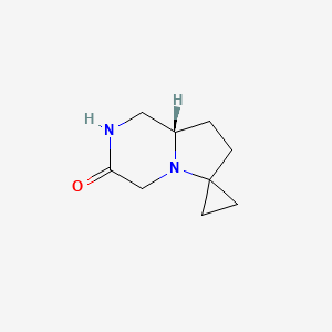 molecular formula C9H14N2O B13002078 (S)-Tetrahydro-2'H-spiro[cyclopropane-1,6'-pyrrolo[1,2-a]pyrazin]-3'(4'H)-one 