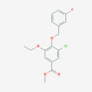 Methyl 3-chloro-5-ethoxy-4-((3-fluorobenzyl)oxy)benzoate