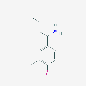 molecular formula C11H16FN B13002157 1-(4-Fluoro-3-methylphenyl)butan-1-amine 