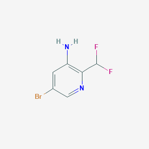 molecular formula C6H5BrF2N2 B13002163 5-Bromo-2-(difluoromethyl)pyridin-3-amine 