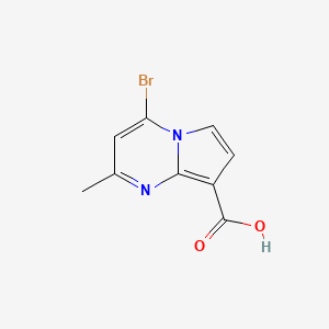 molecular formula C9H7BrN2O2 B13002235 4-Bromo-2-methylpyrrolo[1,2-a]pyrimidine-8-carboxylic acid 